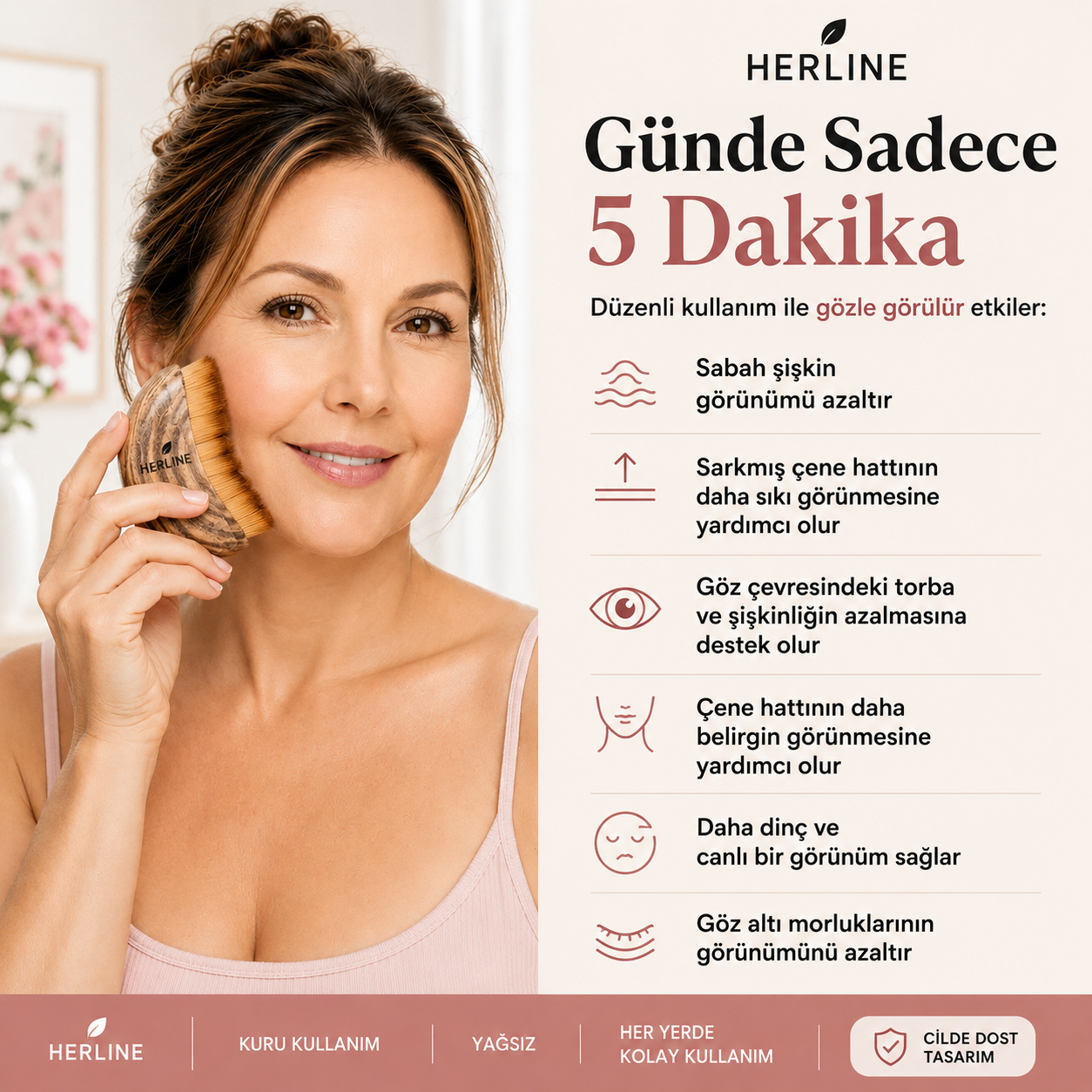 Herline SculptBrush™ – Yüz Şekillendirici Masaj Fırçası