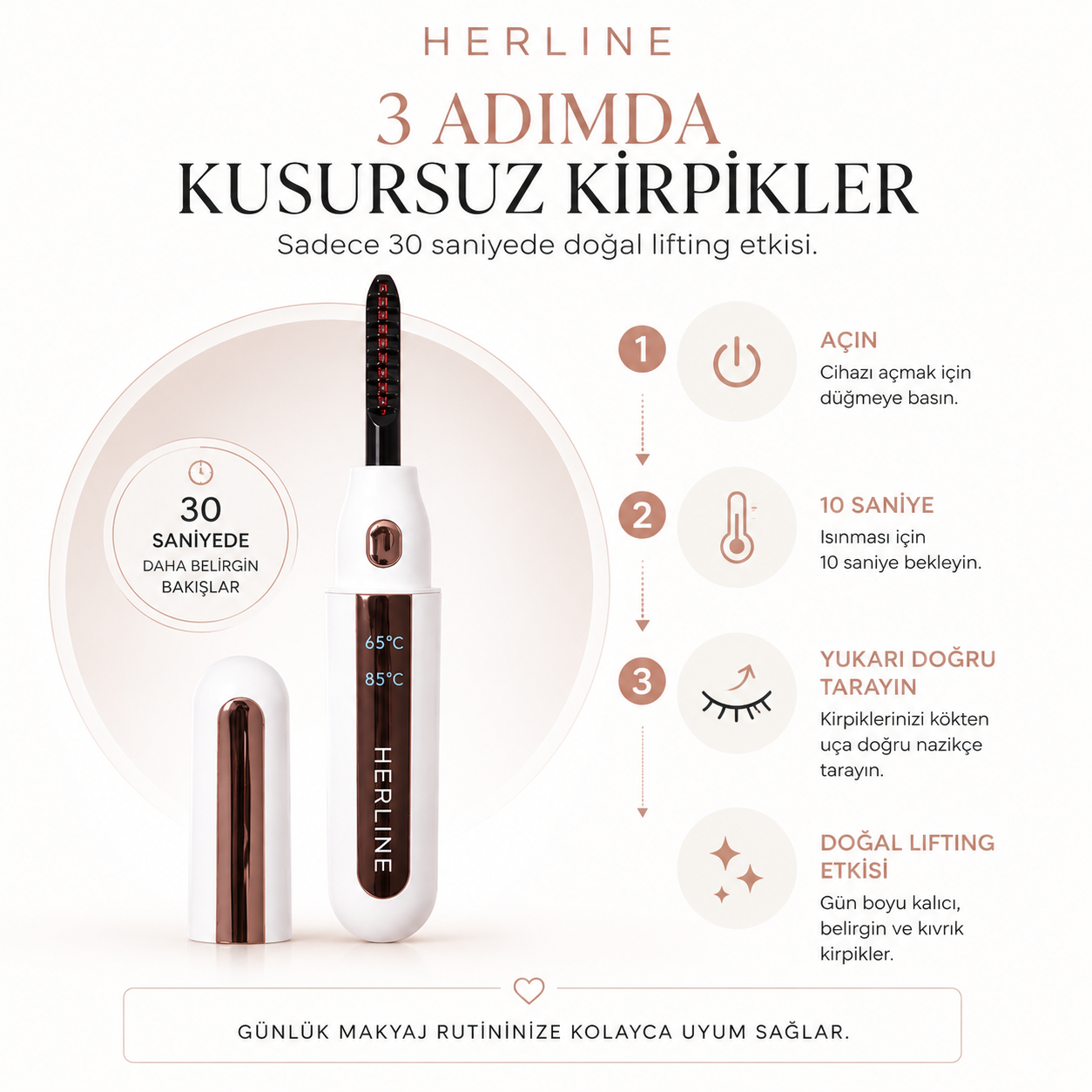 Herline LiftCurl™ Pro Isıtmalı Kirpik Şekillendirici