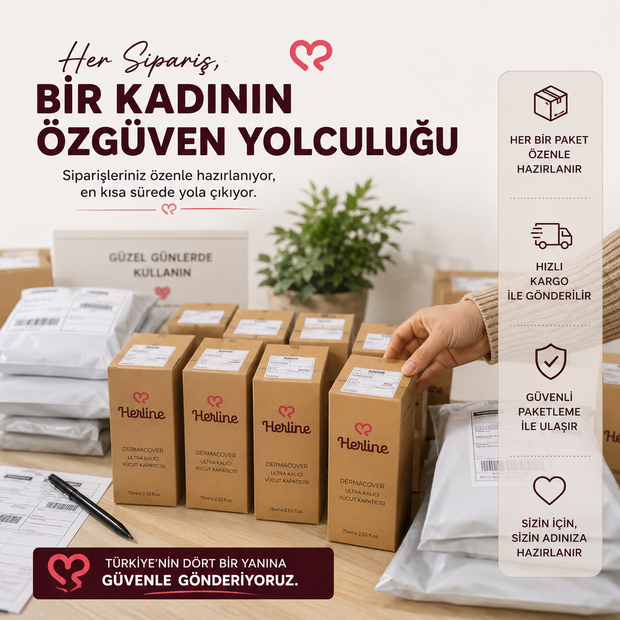 Herline DermaCover Ultra (Kalıcı Vücut Kapatıcısı & Pürüzsüzleştirici Efekt)