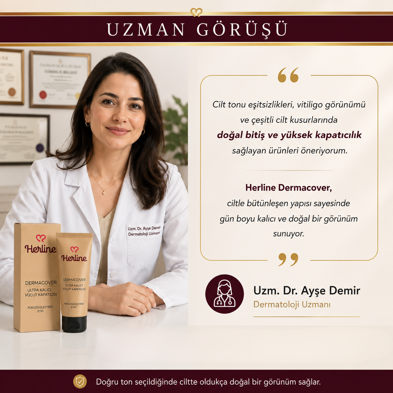 Herline DermaCover Ultra (Kalıcı Vücut Kapatıcısı & Pürüzsüzleştirici Efekt)