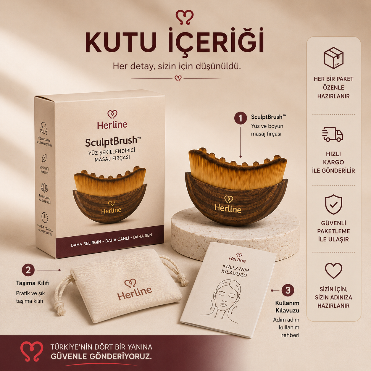 Herline SculptBrush™ – Yüz Şekillendirici Masaj Fırçası