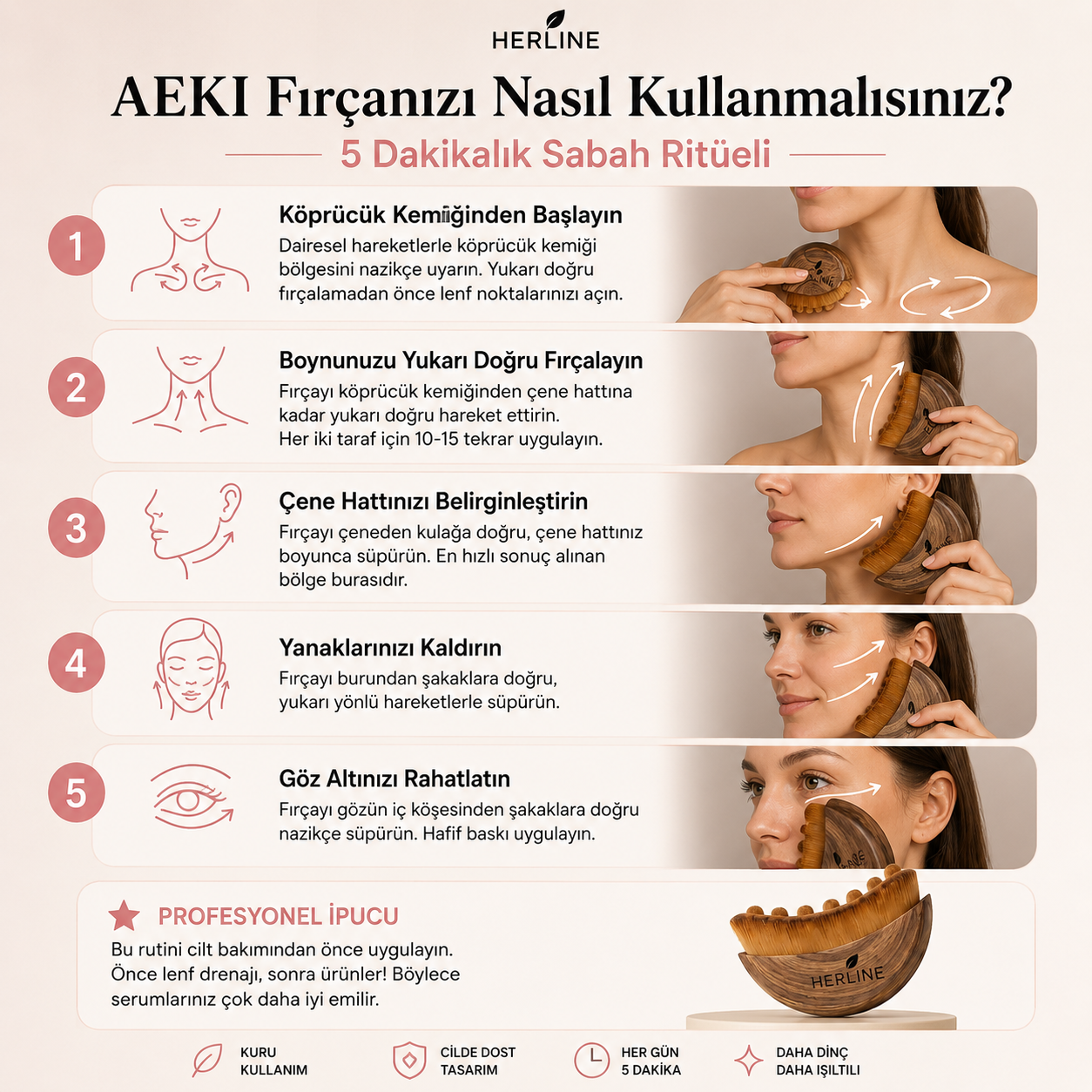 Herline SculptBrush™ – Yüz Şekillendirici Masaj Fırçası