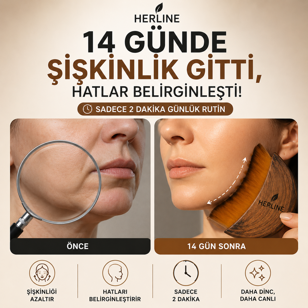 Herline SculptBrush™ – Yüz Şekillendirici Masaj Fırçası